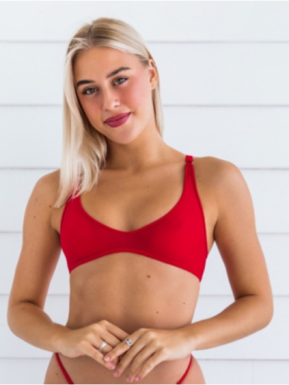 Rare Wicked Weasel discontinued 365 Red Sheer crop bikini top and thong
